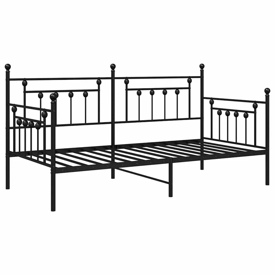 Cadre de lit de jour Noir 107 x 203 cm Acier - 4