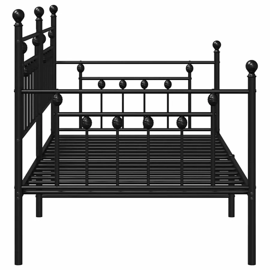 Cadre de lit de jour Noir 107 x 203 cm Acier - 6