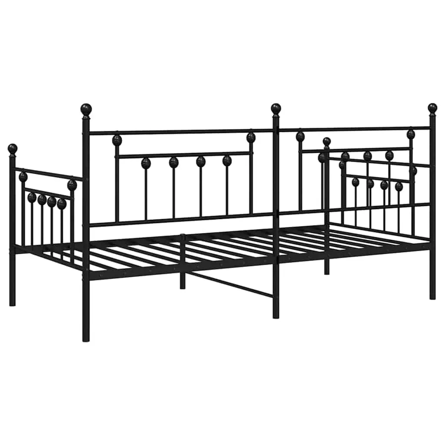 Cadre de lit de jour Noir 107 x 203 cm Acier - 7