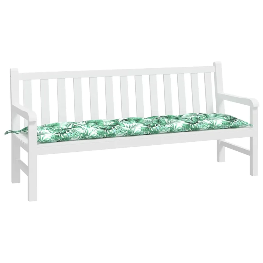 Coussin de banc de jardin motif de feuilles 180x50x7 cm - 3