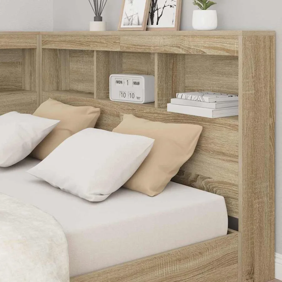 Tête de lit de rangement Chêne Sonoma 120 cm Bois d'ingénierie - 4