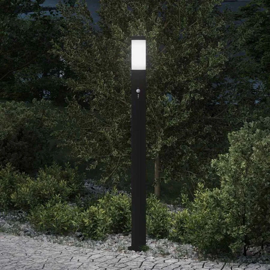 Borne lumineuse avec détecteur 110 cm en acier inoxydable IP44