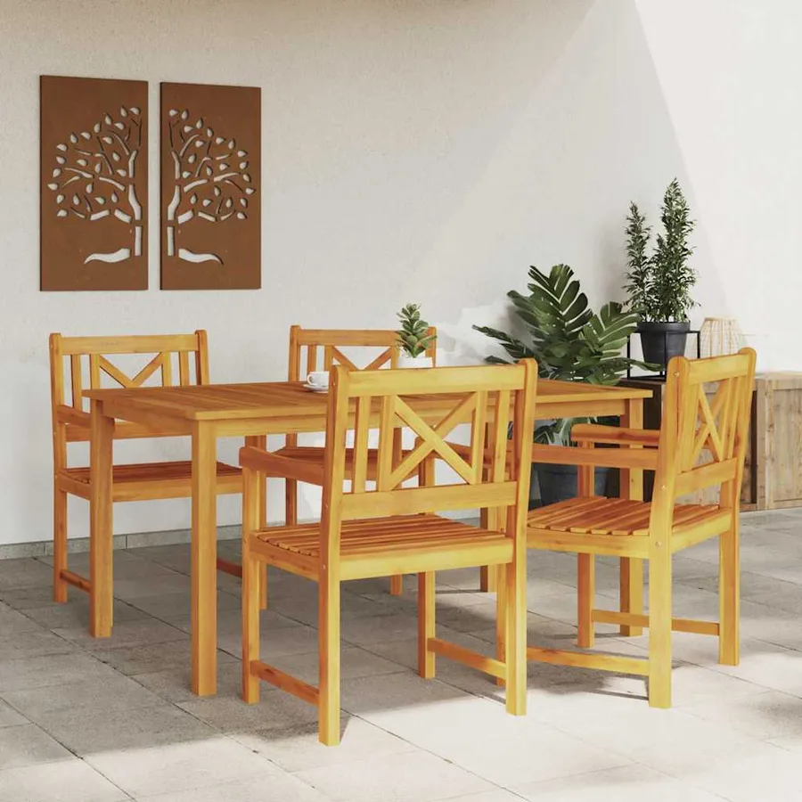 Ensemble de salle à manger pour jardin 5 pcs Marron - 4