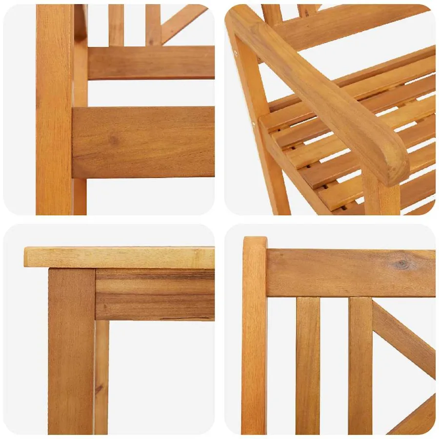 Ensemble de salle à manger pour jardin 5 pcs Marron - 9