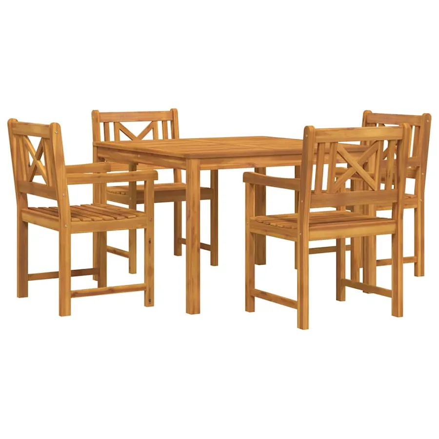 Ensemble de salle à manger pour jardin 5 pcs Marron - 2