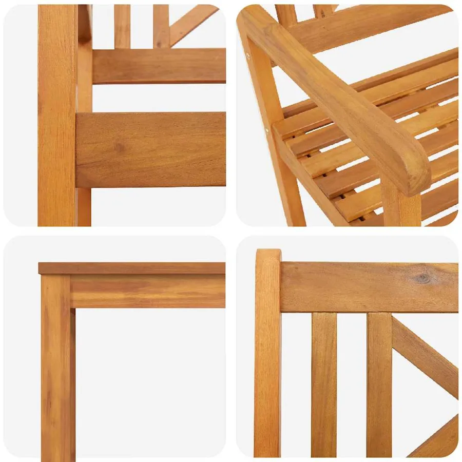Ensemble de salle à manger pour jardin 5 pcs Marron - 9