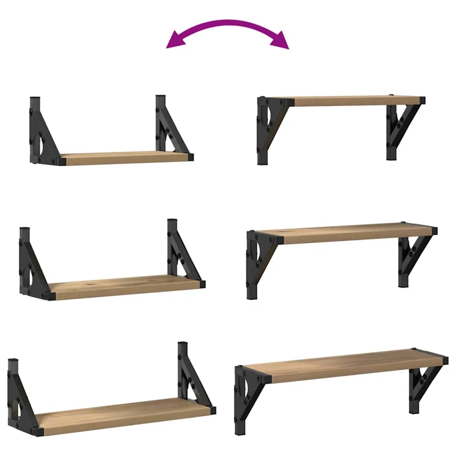 Étagère Murale Montage mural 3 pcs Chêne Fumé 37 x 12 x 13 cm - 9