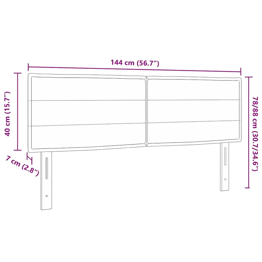 Tête de lit Noir 144 cm tissu - 8