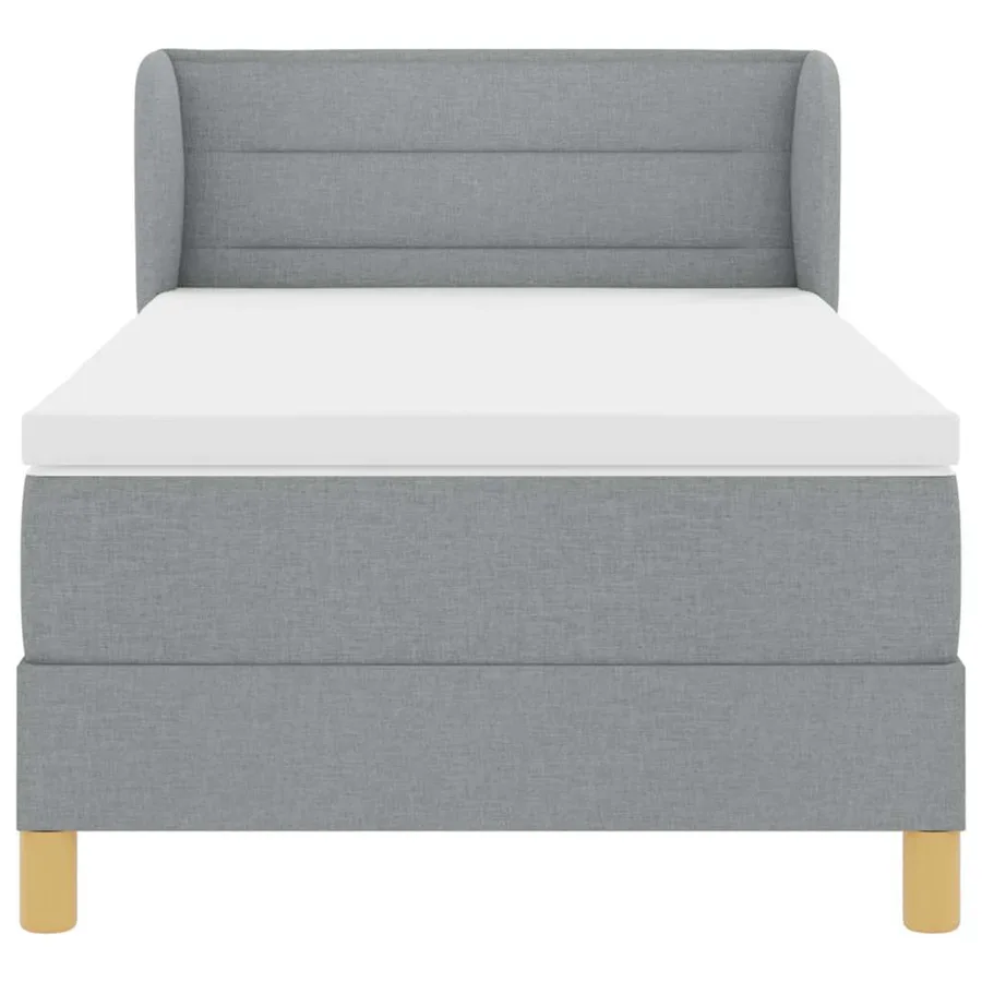 Lit à ressorts avec matelas Gris clair 90 x 200 cm tissu - 7