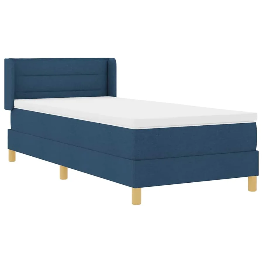 Lit à ressorts avec matelas Bleu 200 x 100 cm tissu - 6