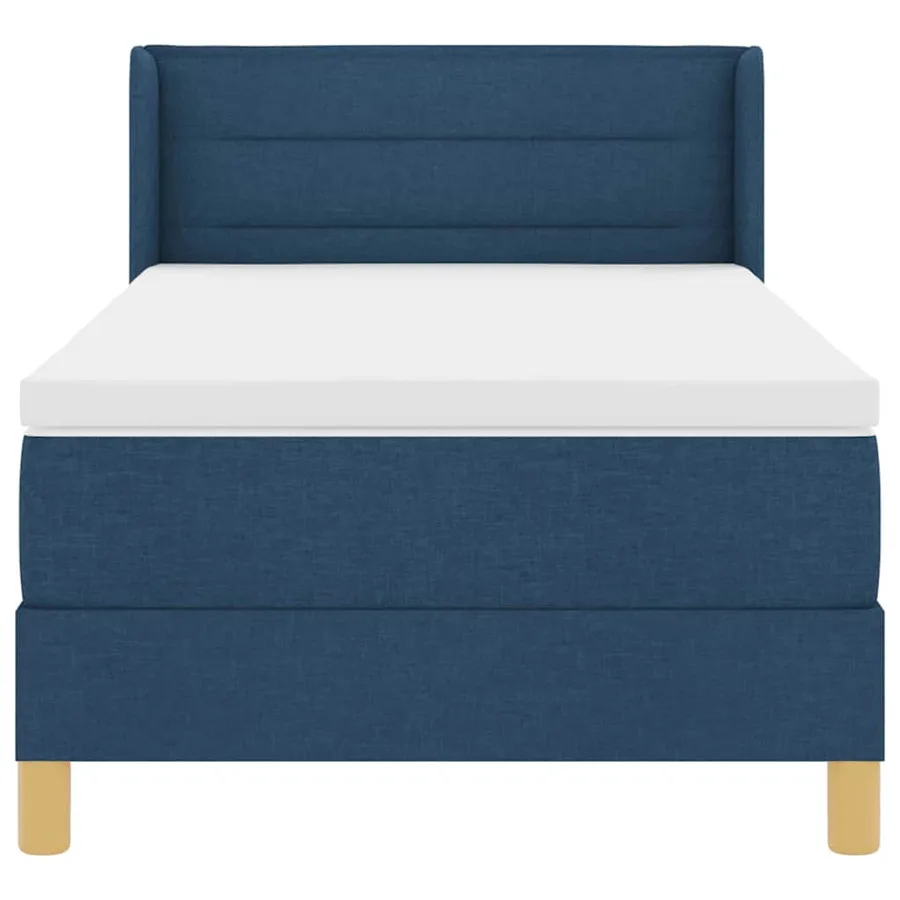 Lit à ressorts avec matelas Bleu 200 x 100 cm tissu - 7