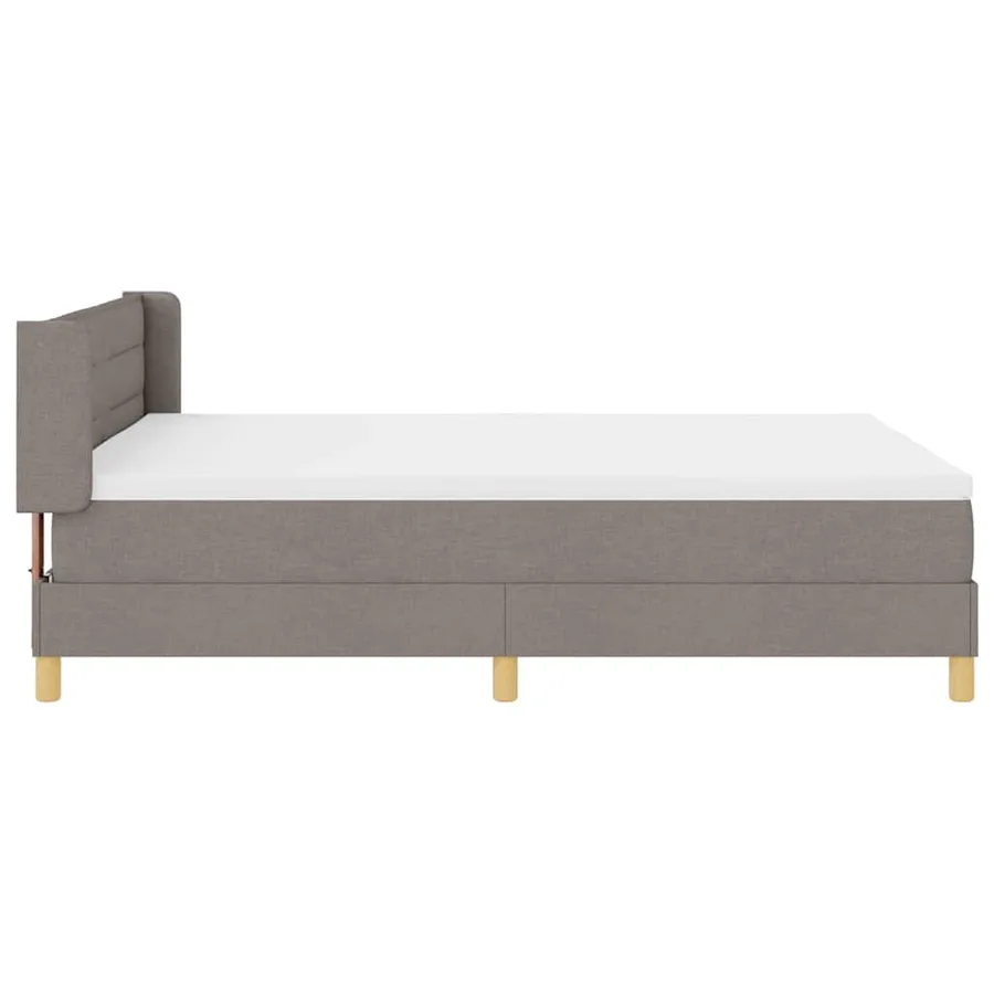 Lit à ressorts avec matelas Taupe 200 x 160 cm tissu - 7