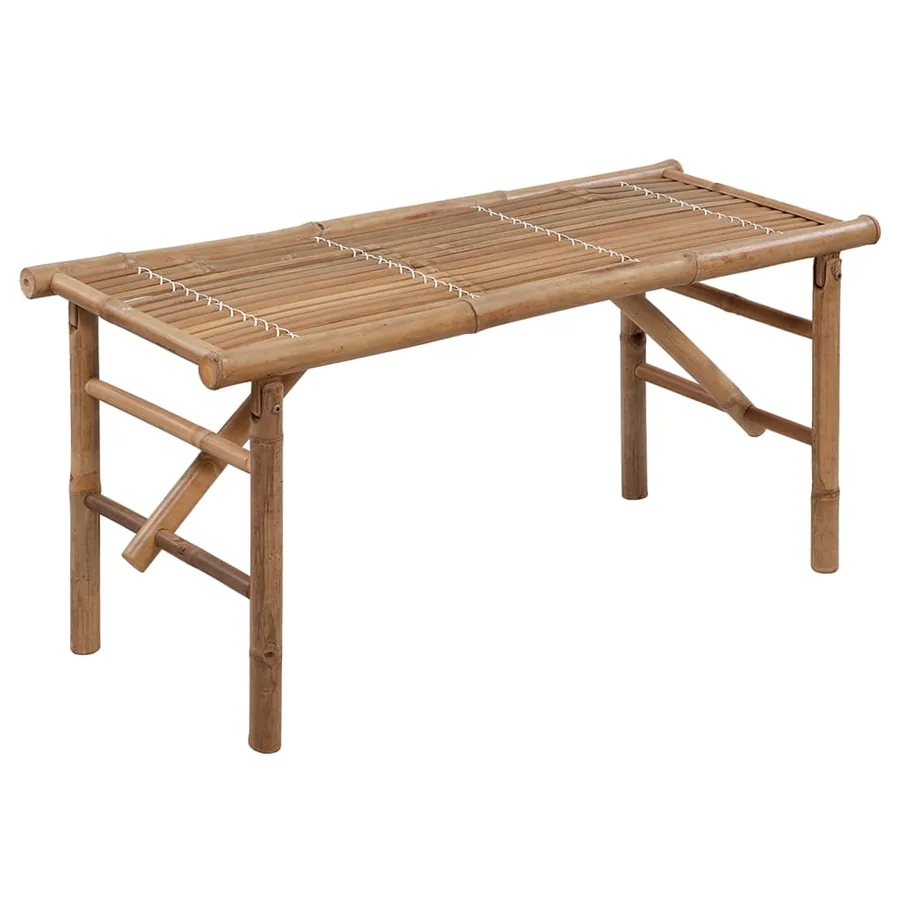 Banc de jardin pliable avec coussin 118 cm Bambou - 2