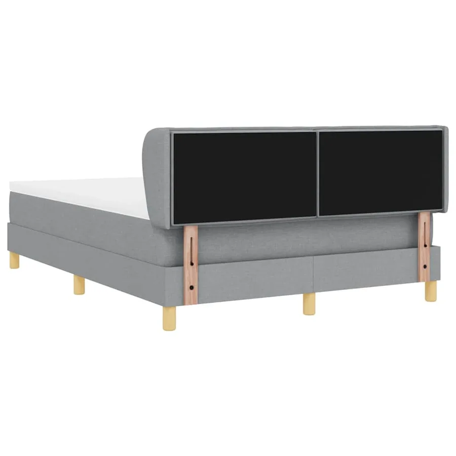 Lit à ressorts avec matelas Gris clair 140 x 190 cm tissu - 9