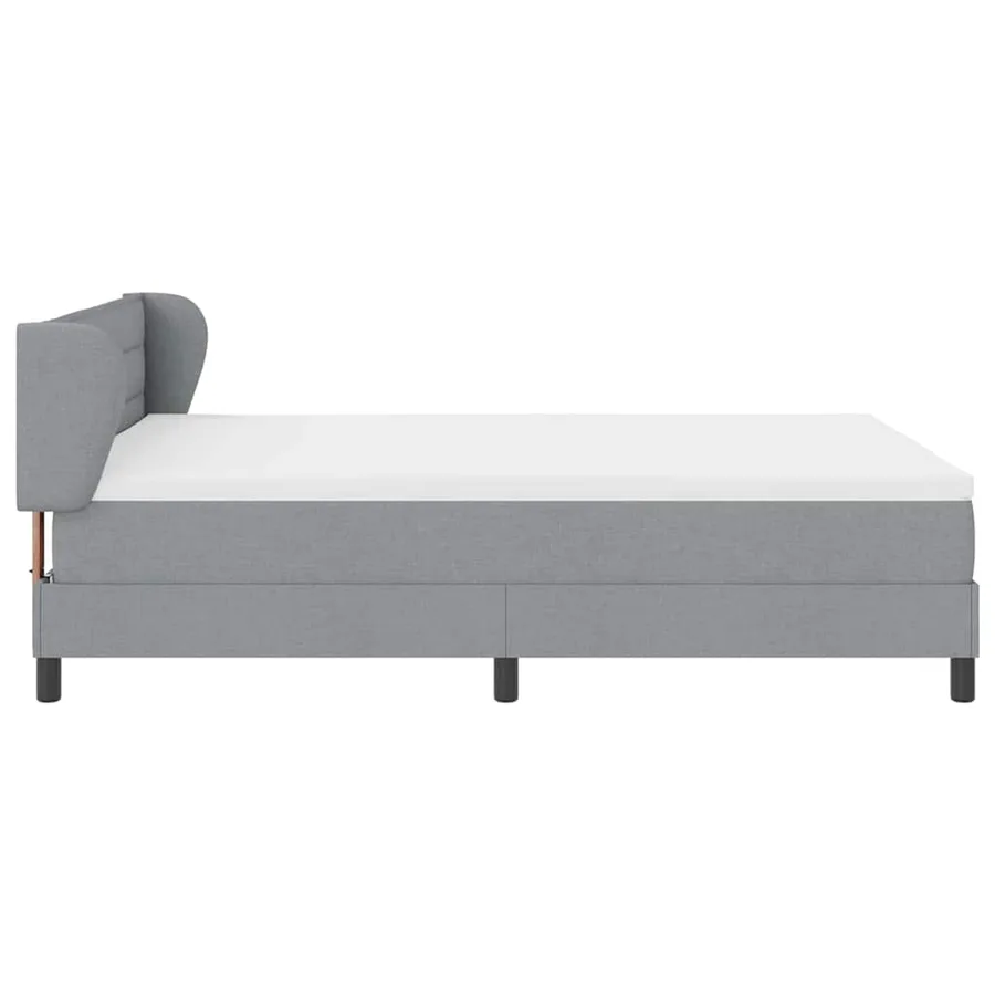 Lit à ressorts avec matelas Gris clair 140 x 190 cm tissu - 7