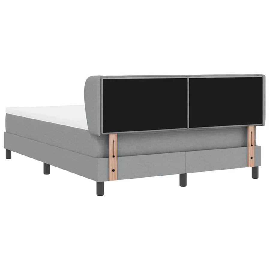 Lit à ressorts avec matelas Gris clair 140 x 200 cm tissu - 9
