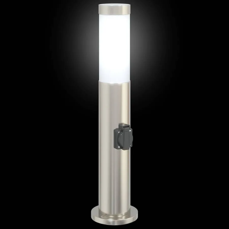Bornes lumineuses avec sortie lot de 3 50 cm acier inoxydable IP44 - 5