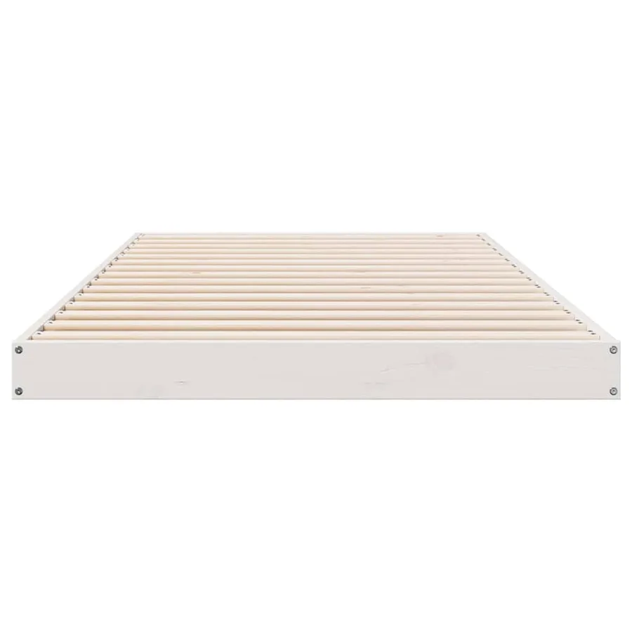 Cadre de lit surélevé Blanc 100 x 220 cm Pin massif - 4