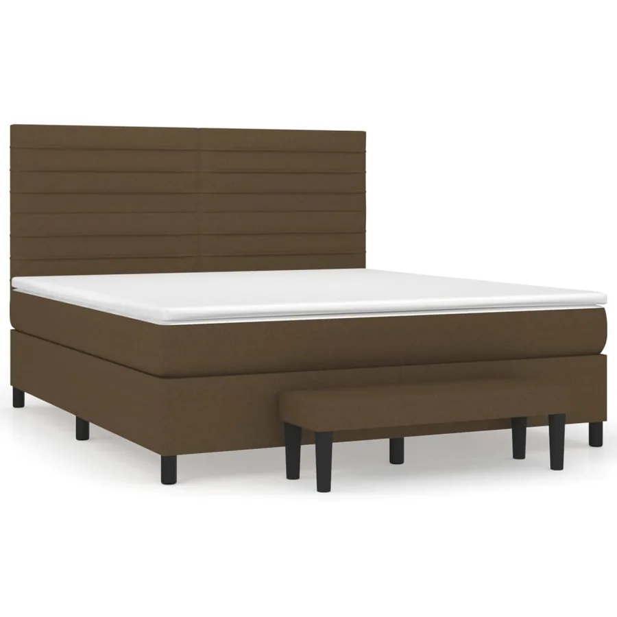Sommier à lattes de lit avec matelas Marron foncé 160x200 cm - 2