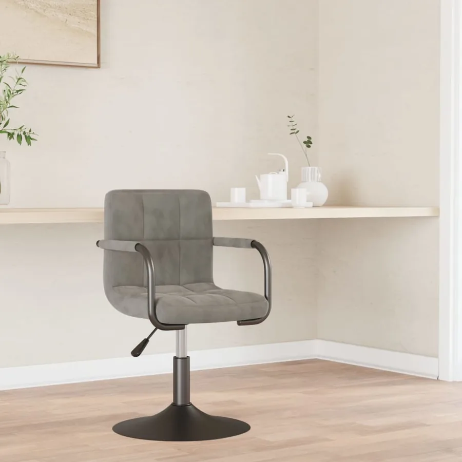 Chaise de salle à manger Gris clair Velours