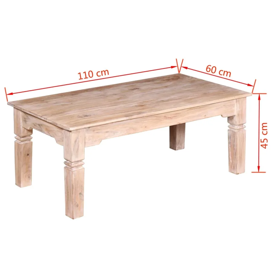 Table basse Bois d'acacia 110x60x45 cm - 8