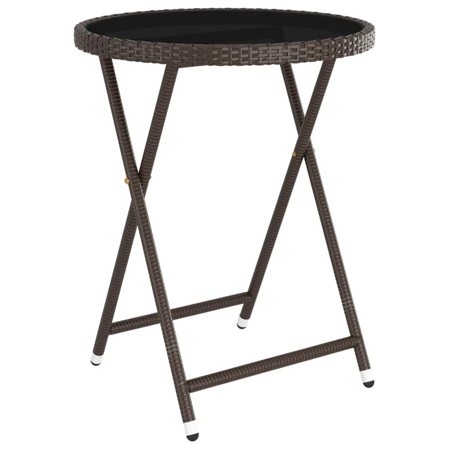 Ensemble de bistro de jardin 5 pcs poly rotin et verre trempé - 8