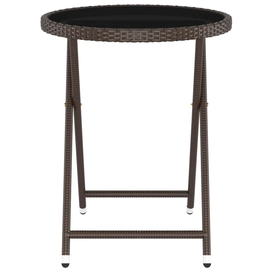 Ensemble de bistro de jardin 5 pcs poly rotin et verre trempé - 9