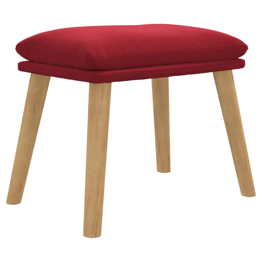 Repose-pied Rouge bordeaux 45x29,5x35 cm Velours - 2