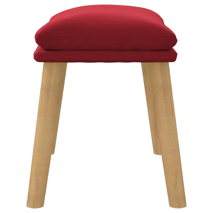Repose-pied Rouge bordeaux 45x29,5x35 cm Velours - 4