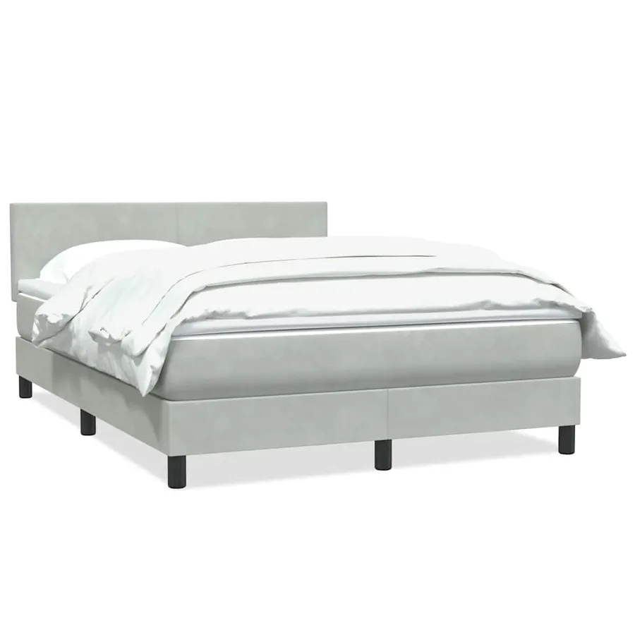 Sommier à lattes de lit et matelas gris clair 160x220cm velours - 2