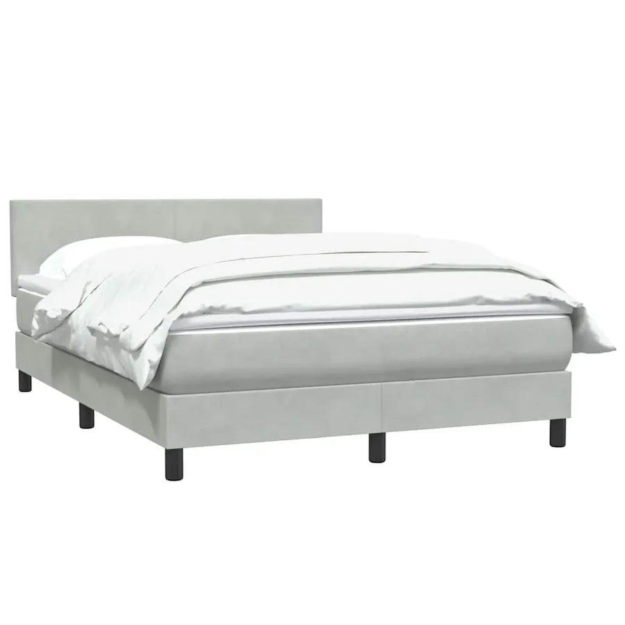Sommier à lattes de lit et matelas gris clair 160x220cm velours - 3