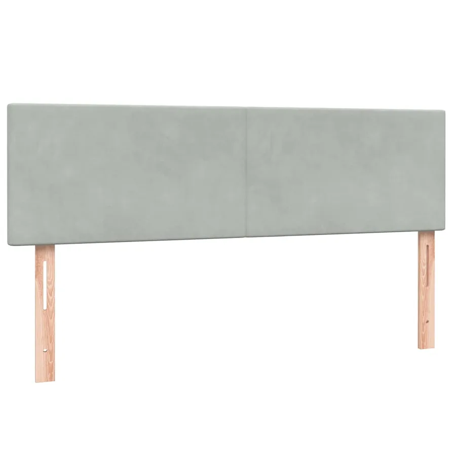Sommier à lattes de lit et matelas gris clair 160x220cm velours - 6