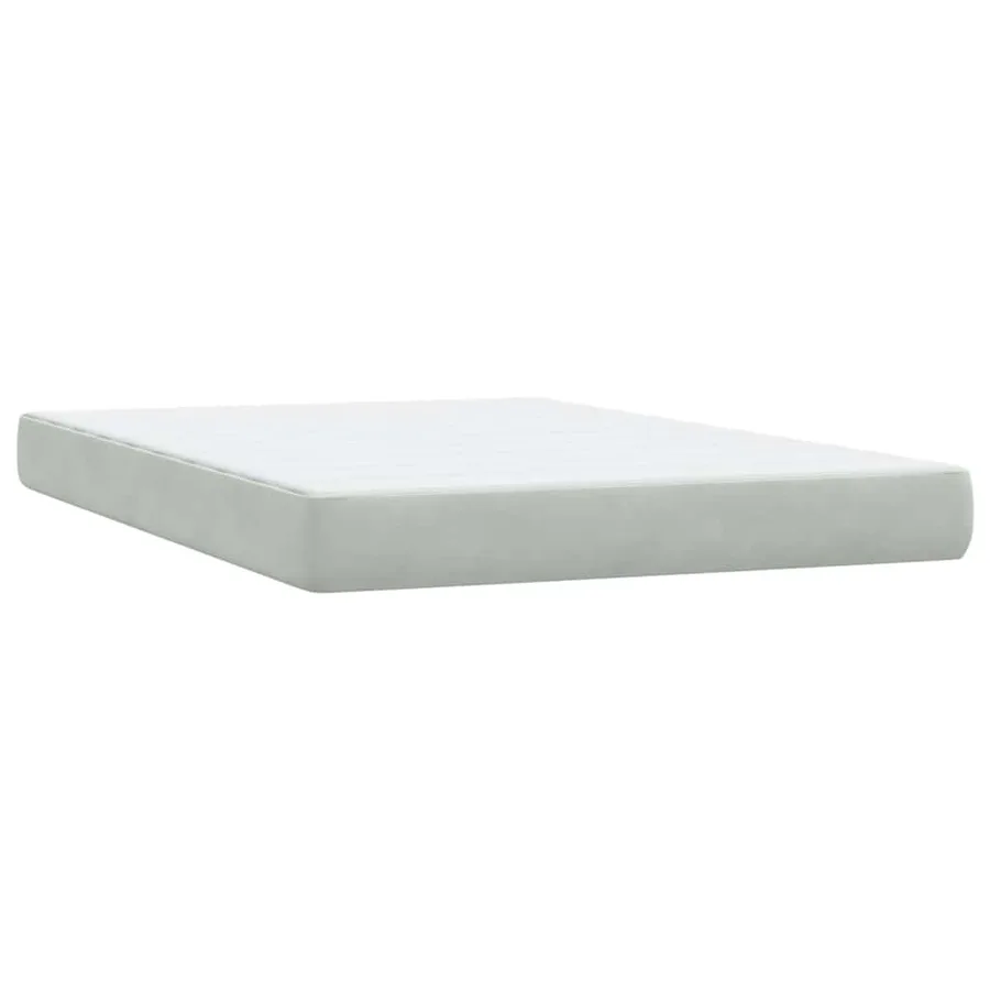 Sommier à lattes de lit et matelas gris clair 160x220cm velours - 7