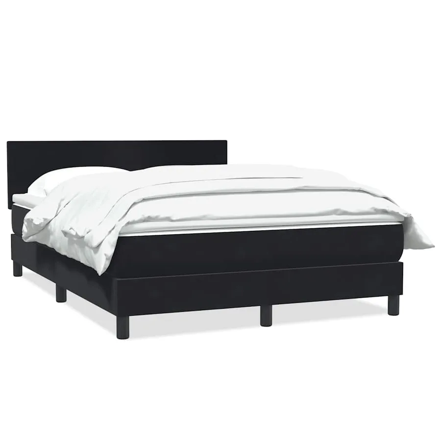 Sommier à lattes de lit avec matelas noir 140x220 cm velours - 2