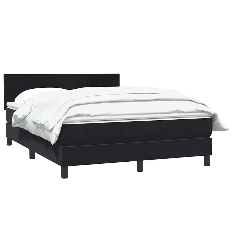 Sommier à lattes de lit avec matelas noir 140x220 cm velours - 3