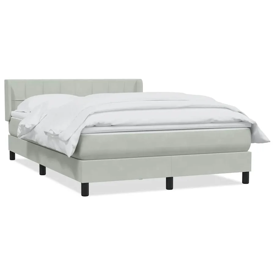 Sommier à lattes de lit et matelas gris clair 160x220cm velours - 2