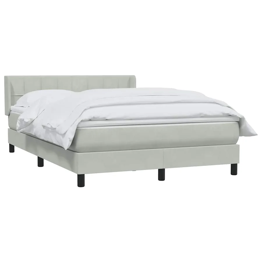 Sommier à lattes de lit et matelas gris clair 160x220cm velours - 3