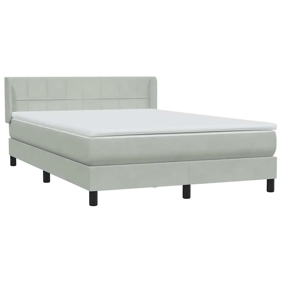 Sommier à lattes de lit et matelas gris clair 160x220cm velours - 4