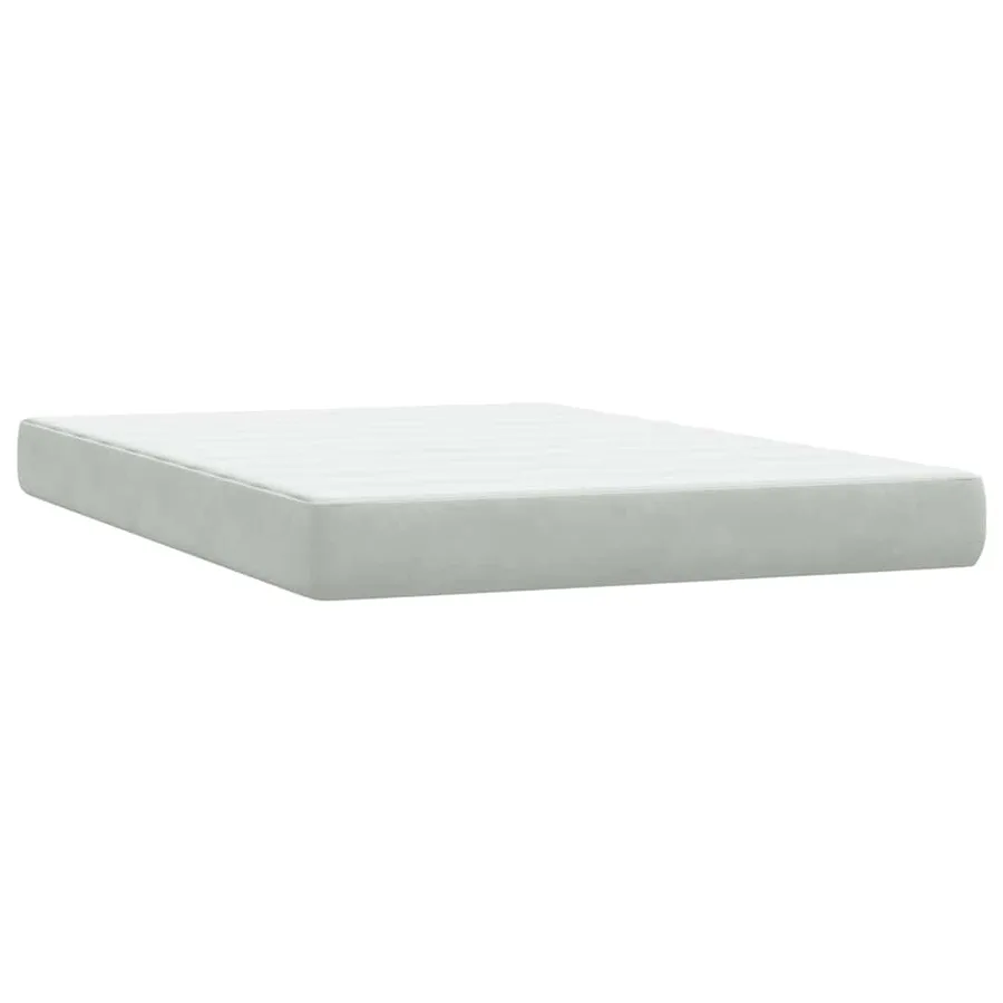 Sommier à lattes de lit et matelas gris clair 160x220cm velours - 6
