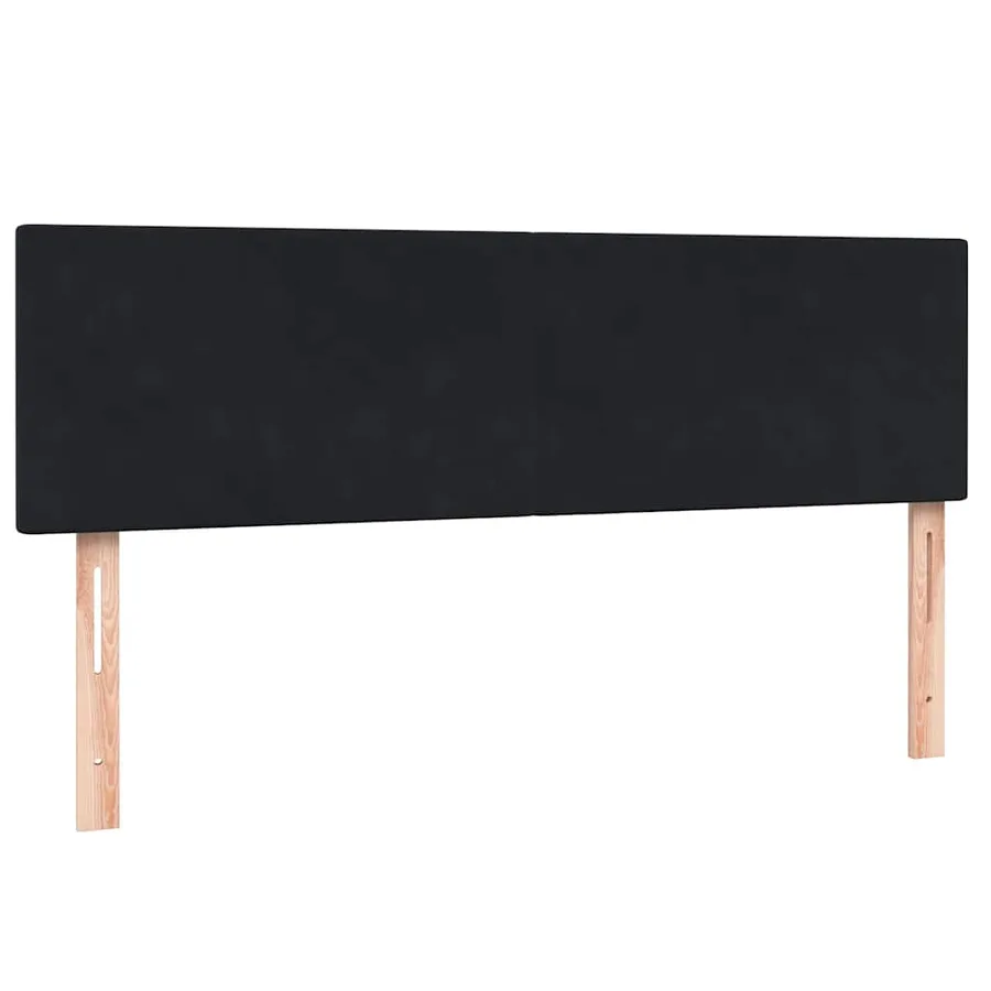 Sommier à lattes de lit avec matelas noir 140x220 cm velours - 7