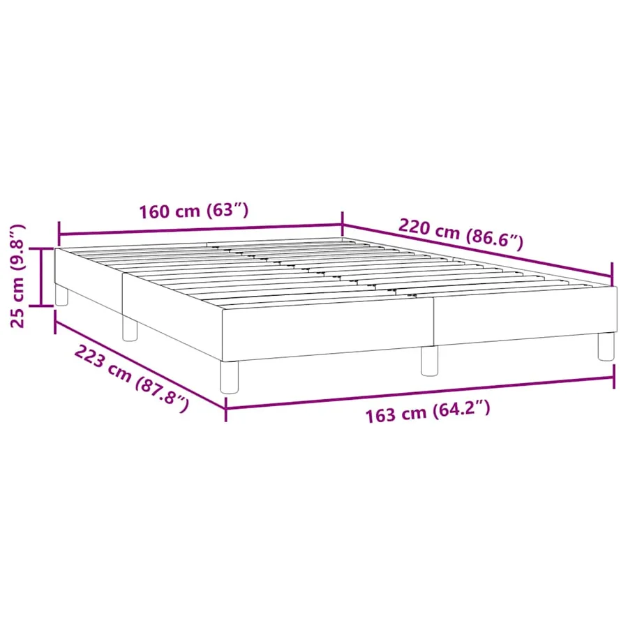 Sommier à lattes de lit sans matelas gris clair 160x220cm - 10