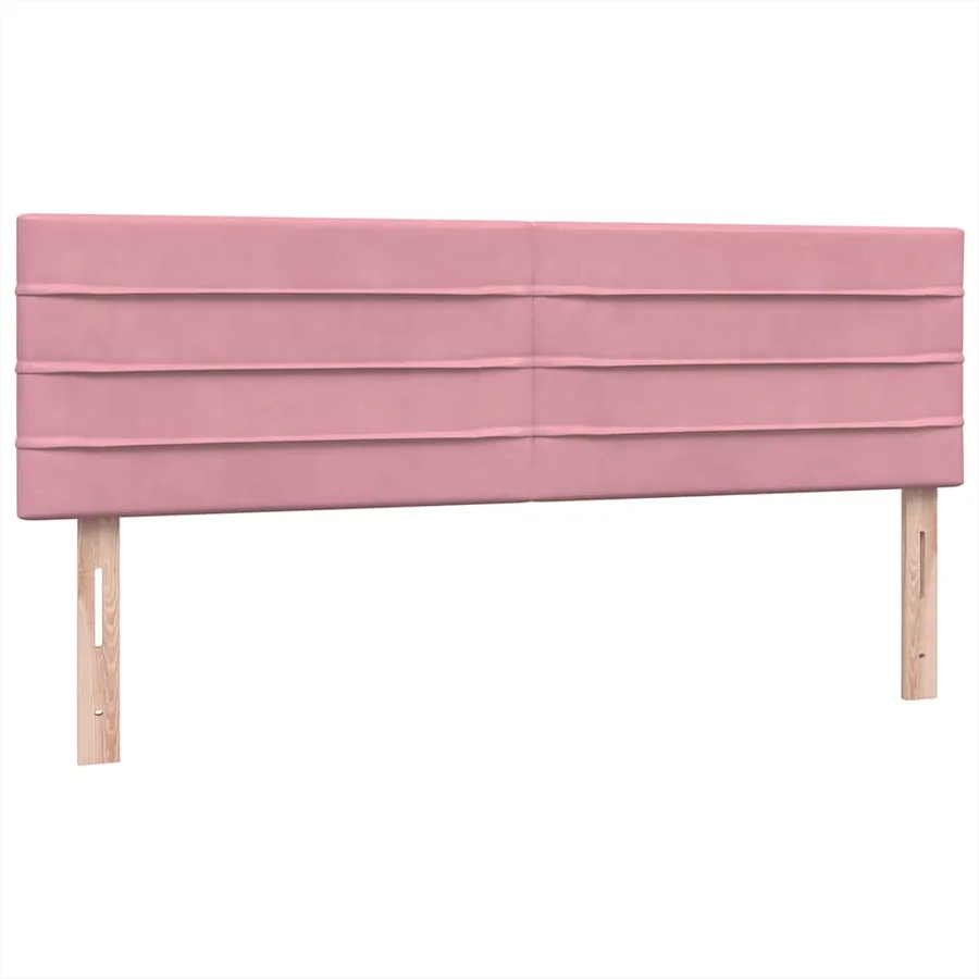 Sommier à lattes de lit avec matelas rose 160x220 cm velours - 8