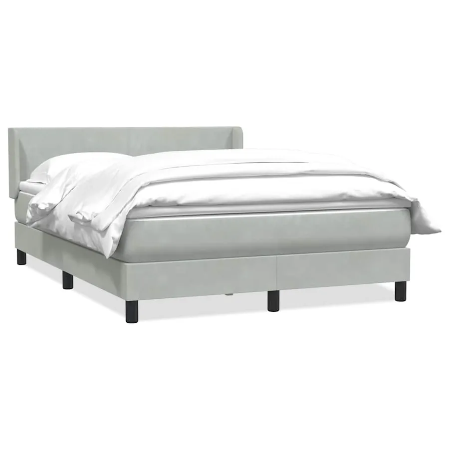 Sommier à lattes de lit et matelas gris clair 160x220cm velours - 2