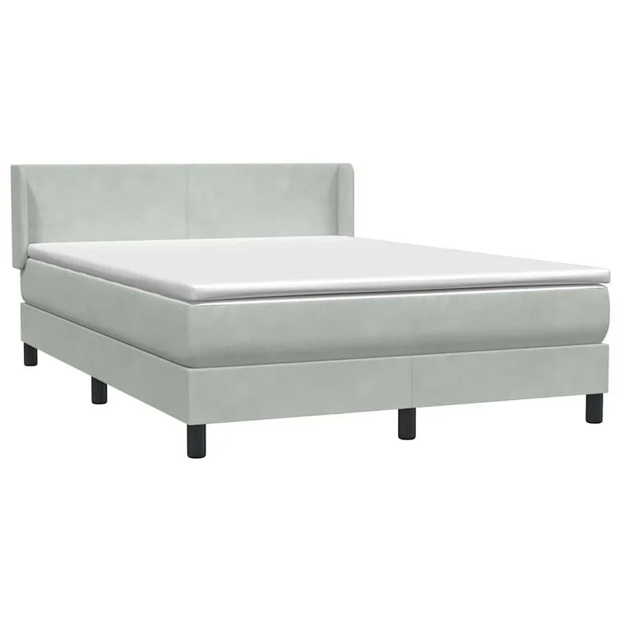Sommier à lattes de lit et matelas gris clair 160x220cm velours - 4