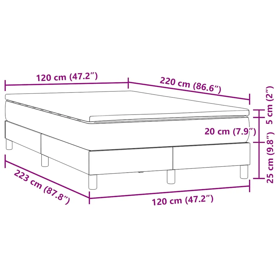 Sommier à lattes de lit avec matelas rose 120x220 cm velours - 11