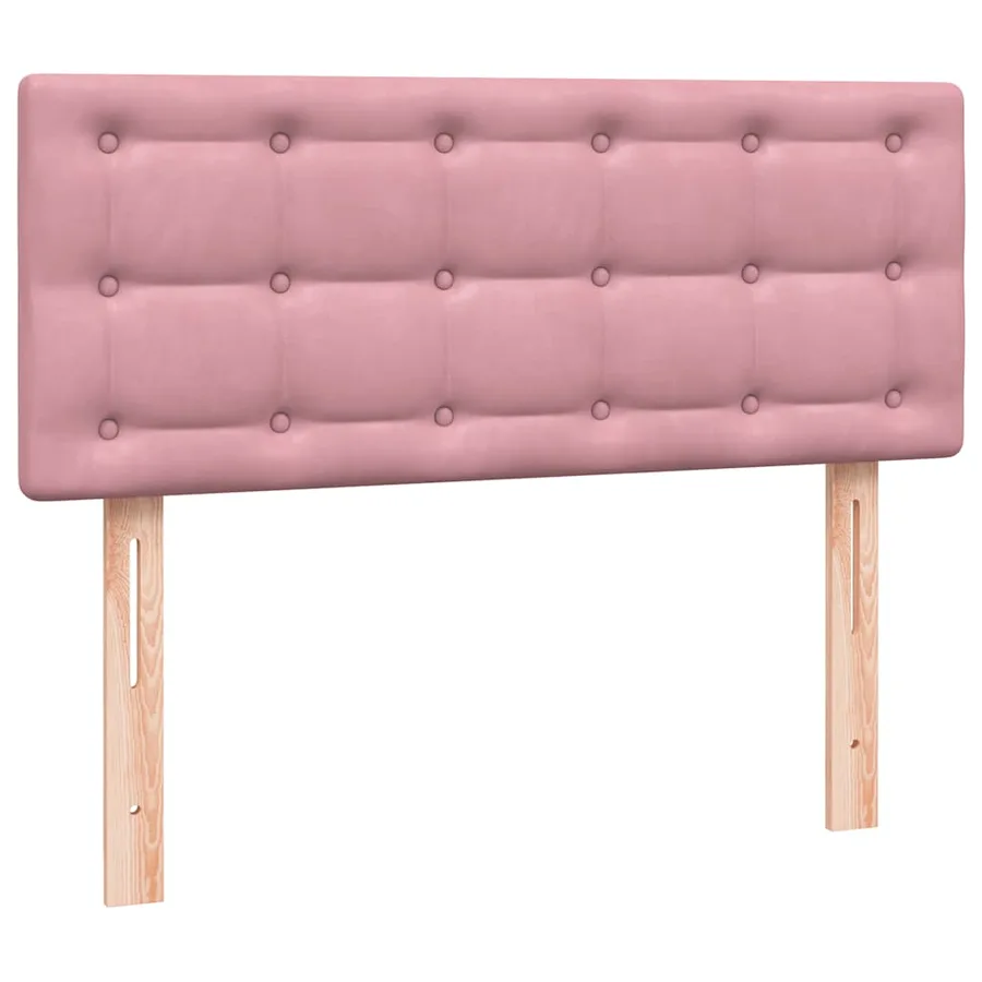 Sommier à lattes de lit avec matelas et LED rose 120x220 cm velours - 8