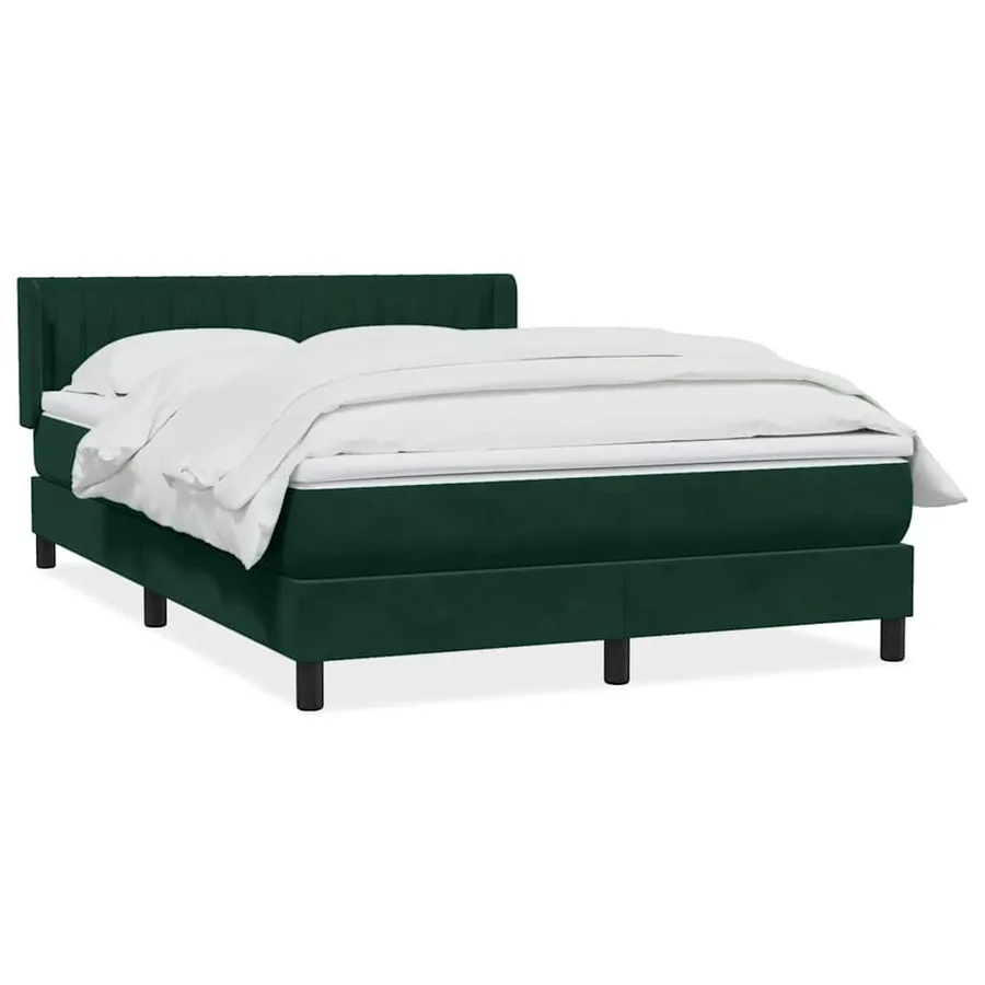 Sommier à lattes de lit et matelas vert foncé 160x220cm velours - 2