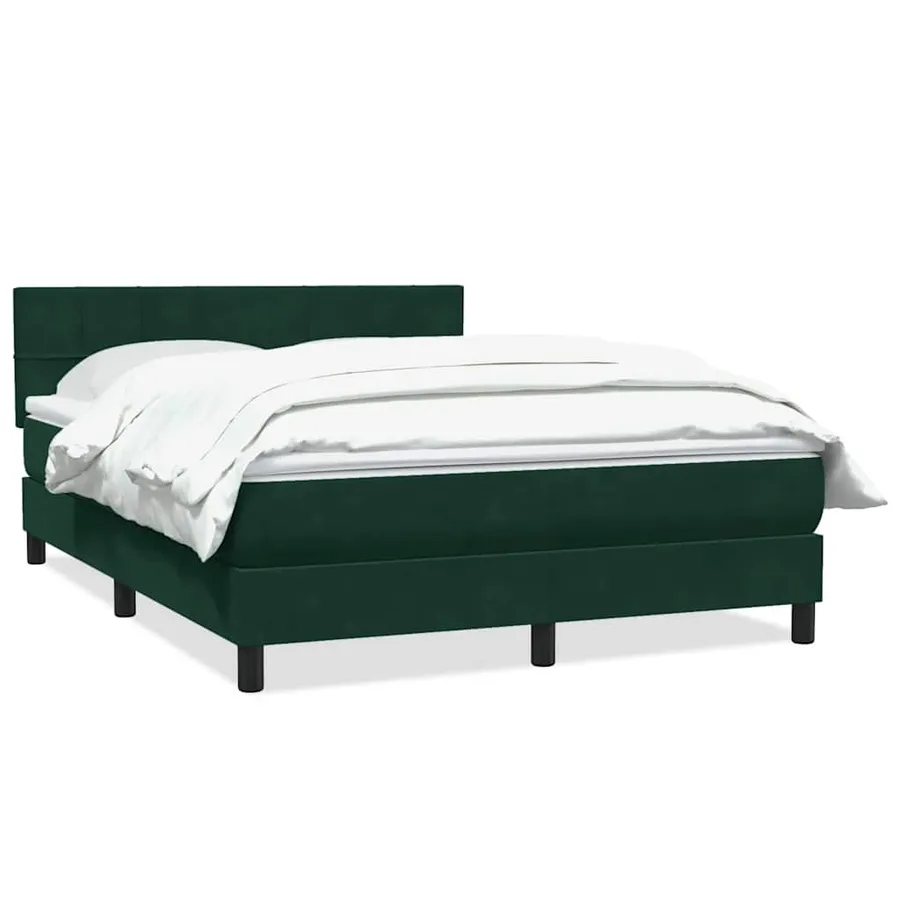 Sommier à lattes de lit et matelas vert foncé 160x220cm velours - 2