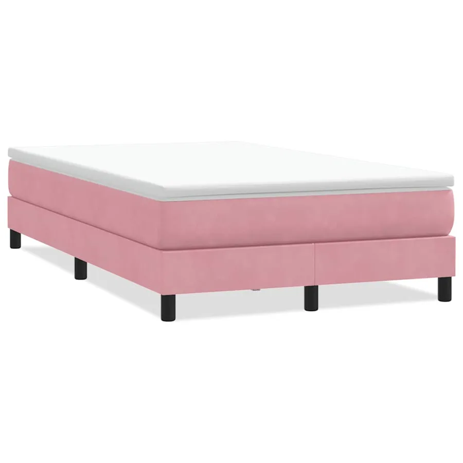 Sommier à lattes de lit sans matelas rose 120x220 cm velours - 2