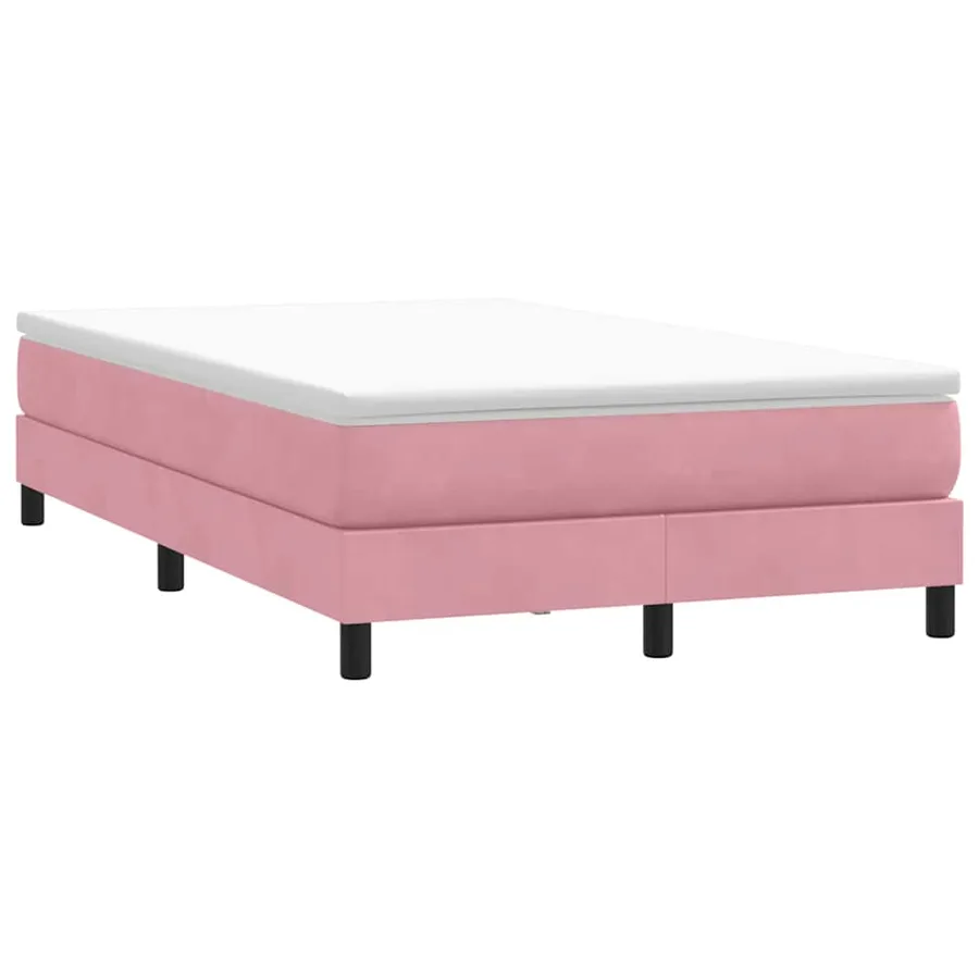 Sommier à lattes de lit sans matelas rose 120x220 cm velours - 3